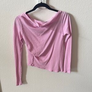 Free People Lavender Ribbed Long Sleeve Top